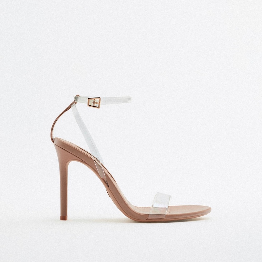 High-Heeled Vinyl Sandals